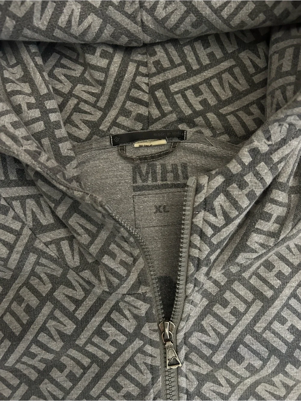 MAHARISHI Hardy Blechman Cotton monogram zip up hoodie XL